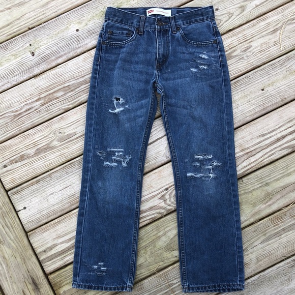 Like new! - LEVI’S 505 Regular Fit Distressed Denim Jeans - Picture 2 of 10